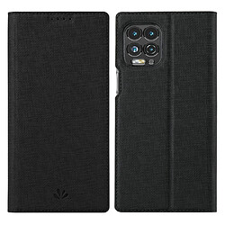 Vili Etui en PU + TPU avec support et porte-carte unique noir pour votre Motorola Moto G100/Edge S