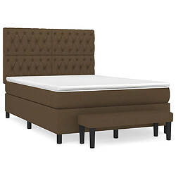 vidaXL Sommier à lattes de lit avec matelas Marron foncé 140x200 cm