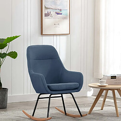 Maison Chic Chaise à bascule | Fauteuil Relax, design moderne Bleu Tissu -GKD47508