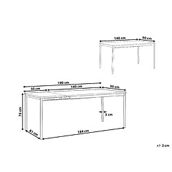 Avis Beliani Table de salle à manger extensible noire 140 / 190 x 90 cm AVIS