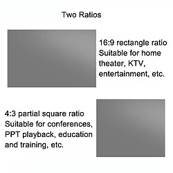 Écran Projection Pliable HD 4K 72' 16:9 4:3 Portable Anti-Lumière YONIS pas cher