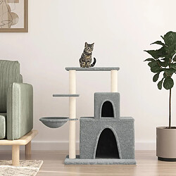 vidaXL Arbre à chat avec griffoirs en sisal Gris clair 83 cm