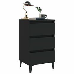 Avis Maison Chic Lot de 2 Tables de chevet,Table de nuit,Table d'appoint pour salon avec pieds en métal Noir 40x35x69 cm -MN90698