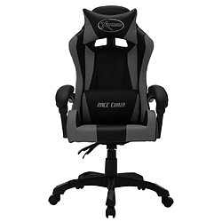 Avis vidaXL Fauteuil de jeux vidéo avec LED RVB Gris et noir Similicuir