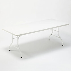 Ahd Amazing Home Design Table pliante en plastique 200x90 cm pour jardin et camping Dolomiti