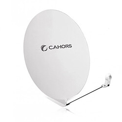 CAHORS Parabole satellite fibre composite blanche SMC 80cm + LNB monobloc twin Opticum 0,1dB