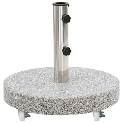 vidaXL Socle de parasol Granite 30 kg Rond Gris 