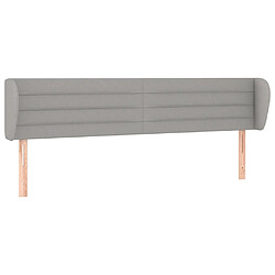 vidaXL Tête de lit avec oreilles Gris clair 183x23x78/88 cm Tissu