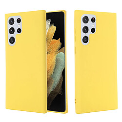 Coque en silicone jaune pour votre Samsung Galaxy S22 Ultra