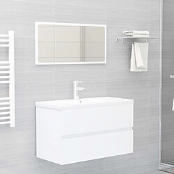 Maison Chic Ensemble de meubles de salle de bain,Armoire rangement Bain Blanc Aggloméré -MN78853