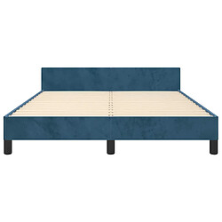 Acheter vidaXL Cadre de lit sans matelas bleu foncé 140x190 cm velours