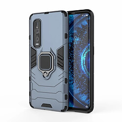 Coque en TPU garde cool avec support de bague bleu pour votre Oppo Find X2 Pro