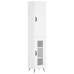 vidaXL Buffet haut Blanc 34,5x34x180 cm Bois d'ingénierie