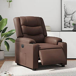 vidaXL Fauteuil inclinable électrique Marron Similicuir