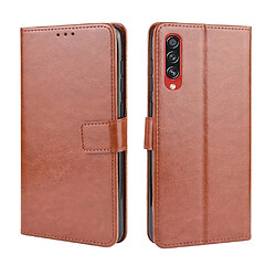 Wewoo Housse Coque Pour Galaxy A90 5G Retro Étui Crazy Horse Texture Horizontal en cuir avec support et fentes cartes et cadre photo Marron