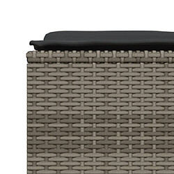 Acheter vidaXL Salon de jardin 5 pcs avec coussins gris résine tressée