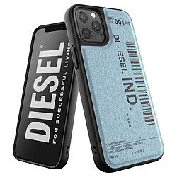 Diesel Coque pour iPhone 12 et 12 Pro Anti-chutes Dénim Imprimé Code-barres Bleu