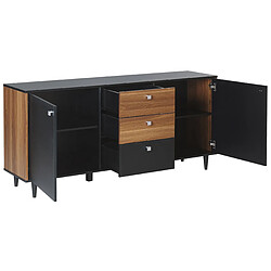 Beliani Commode noire et bois foncé KURO pas cher