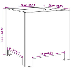 vidaXL Jardinière anthracite 30x30x30 cm acier pas cher