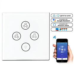 Wewoo Interrupteur tactile intelligent multifonctions de ventilateur Wifiprise UE blanc