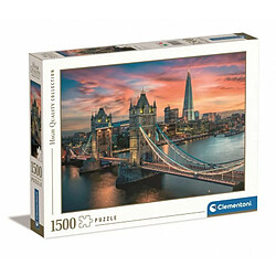 Clementoni - Londres au Crépuscule - Puzzle de 1500 Pièces - Jeu de Patience et de Réflexion - Format Paysage - Image Net - 59,2 x 84,3 Cm - À Partir de 10 Ans