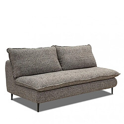 Inside 75 Canapé lit compact 3 places express LISBONNE 140cm sommier à lattes matelas 13cm tissu tweed gris chiné