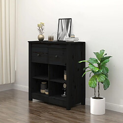 vidaXL Buffet Noir 70x35x80 cm Bois massif de pin