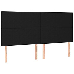 Avis vidaXL Tête de lit à LED Noir 160x5x118/128 cm Tissu