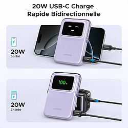 SANAG Batterie Externe Magnétique Qi2 Certifié 15W 10000Mah Power Bank Sans Fil Usb C Charge Rapide Avec Support Emoji Affichage Compatible Avec Magsafe Iphone 16 Plus Pro 15 14 (Violet) pas cher