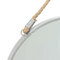 Miroir à Suspendre en Métal Rond 37cm Gris