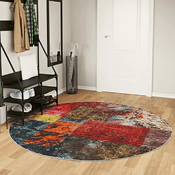 vidaXL Tapis lavable multicolore Ø 200 cm antidérapant