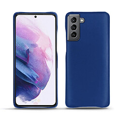 Coque cuir Samsung Galaxy S21 - Coque arrière - Bleu océan ( Nappa - Pantone #15458a) - NOREVE