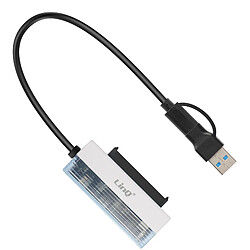 LinQ Adaptateur USB et USB C vers SATA 2,5'' Transfert Données 5 Gbit/s Noir