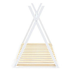 Le Quai Des Affaires Lit cabane tipi SIOUX 90x190 + 1 sommier / Blanc pas cher