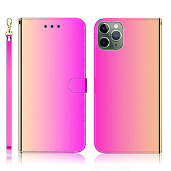 Wewoo Coque Etui à rabat en surface miroir avec pour iPhone 11 Pro fentes cartes et porte-cartes ainsi que portefeuille et lanière dégradé de couleur