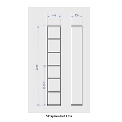 Acheter Inside 75 Colonne bibliothèque ARLITEC TEDDY largeur 45 cm blanc mat alpin