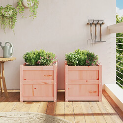 Avis Maison Chic Lot de 2 Jardinières,Bac à fleurs - pot de fleur bois massif douglas -GKD74602