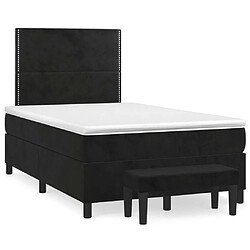 Maison Chic Lit Adulte - Lit simple Lit à sommier tapissier avec matelas moelleux - Meuble de Chambre - Noir 120x200 cm Velours -MN83327