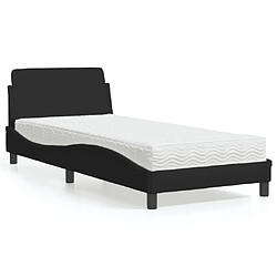 Vidaxl Lit avec matelas noir 80x200 cm tissu