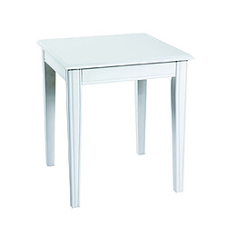 Pegane Table d'appoint en bois massif laqué blanc - 45 x 45 x 51 cm