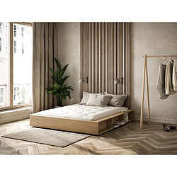 Inside 75 Sommier futon ZIGGY BED pin laqué naturel couchage 140 cm pas cher