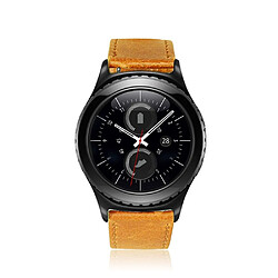 Bracelet en cuir véritable fou marron clair pour votre Samsung Gear S2 Classic/S3 Classic