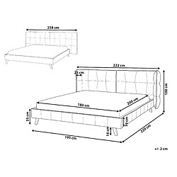 Avis Beliani Lit double 180 x 200 cm en velours beige SENLIS