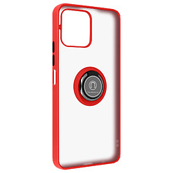 Avizar Coque Honor X8 Bi-matière Bague Métallique Support Vidéo Rouge