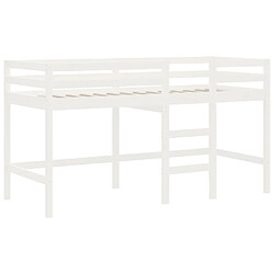 Acheter Vidaxl Lit mezzanine enfants échelle blanc 90x190 cm bois pin massif