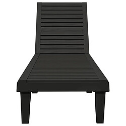 Maison Chic Lot de 2 Chaises longues | Transat Bain de soleil noir 155x58x83 cm polypropylène -GKD53350 pas cher