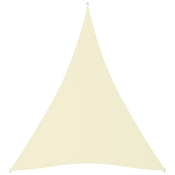 Helloshop26 Voile toile d'ombrage parasol tissu oxford triangulaire 5 x 6 x 6 m crème 02_0009926