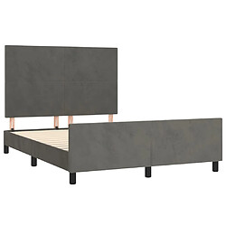 Acheter Maison Chic Lit adulte - Cadre Structure de lit avec tête de lit Contemporain Gris foncé 140x190 cm Velours -MN78262