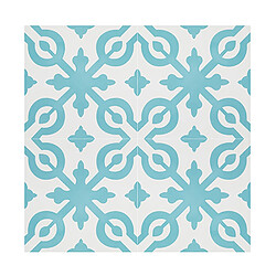 Pegane Boite de 24 Carreaux de ciment véritable 0,96m2 / Carreaux de ciment artisanaux coloris Bleu pour sol et mur - l.20 x L.20 cm