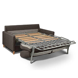 Acheter Inside 75 Canapé convertible OGGETTO matelas 16 cm système express sommier lattes 160cm RENATONISI tweed marron chocolat